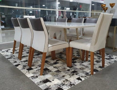 Salt & Pepper Black And White Block Cowhide Patchwork Rug