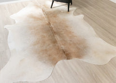Beige And White Cowhide Rug (Size: 260 X 220 CM) CHR2354