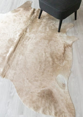 (Rare) Champagne Cowhide Rug (Size: 220 X 180 CM) CHR2397