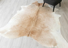 Beige And White Cowhide Rug (Size: 220 X 200 CM) CHR2398