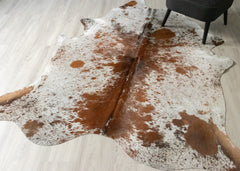 (Rare) Salt Pepper Tri-Color Cowhide Rug (Size: 230 X 190 CM) CHR2417