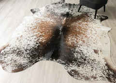 (Rare) Salt Pepper Tri-Color Cowhide Rug (Size: 270 X 220 CM) CHR2419