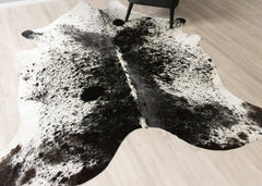 Salt Pepper Black & White Cowhide Rug (Size: 240 X 210 CM) CHR2422