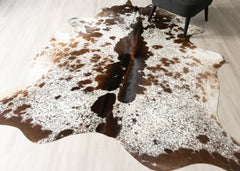 (Rare) Salt Pepper Tri-Color Cowhide Rug (Size: 240 X 200 CM) CHR2423
