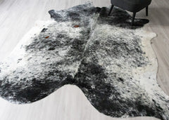 Salt Pepper Black & White Cowhide Rug (Size: 270 X 230 CM) CHR2426