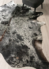 Salt Pepper Black & White Cowhide Rug (Size: 240 X 220 CM) CHR2427