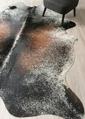 (Rare) Salt Pepper Tri-Color Cowhide Rug (Size: 270 X 230 CM) CHR2430
