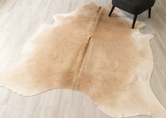 Beige And White Cowhide Rug (Size: 240 X 200 CM) CHR2368