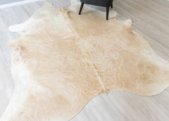 (Rare) Champagne Cowhide Rug (Size: 260 X 220 CM) CHR2382