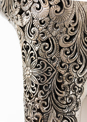 Authentic Antique Silver Hand Carved Buffalo Skull