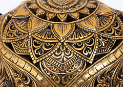 Authentic Antique Gold Hand Carved Buffalo Skull