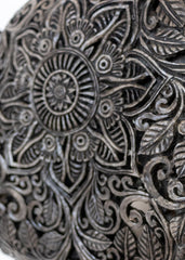 Authentic Dark Grey Hand Carved Buffalo Skull