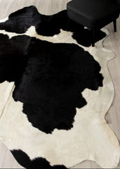 Black And White Cowhide Rug (Size: 250 x 220 CM)