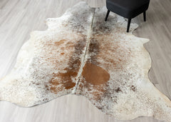 Salt Pepper Tri-Color Cowhide Rug (Size: 250 x 210 CM)