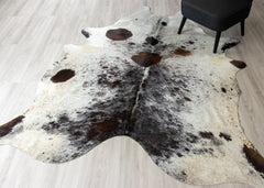 Salt Pepper Tri-Color Cowhide Rug (Size: 230 x 200 CM)