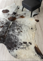 Salt Pepper Tri-Color Cowhide Rug (Size: 230 x 200 CM)