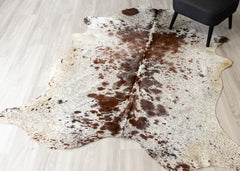 Salt Pepper Tri-Color Cowhide Rug (Size: 230 x 190 CM)