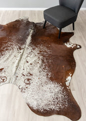 Salt Pepper Brown & White Cowhide Rug (Size: 230 x 200 CM)