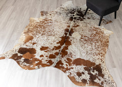 Salt Pepper Tri-Color Cowhide Rug (Size: 230 x 190 CM)