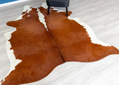 Hereford Brown And White Cowhide Rug (Size: 240 x 200 CM)