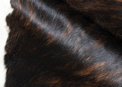 Dark White Spine Belly Brindle Cowhide Rug (Size: 230 x 200 CM)