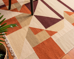 Modern Kilim Flatweave Wool Rug