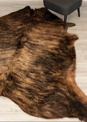 Dark Brindle Cowhide Rug (Size: 230 X 210 CM)