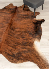 Dark Brindle Cowhide Rug (Size: 230 X 200 CM)