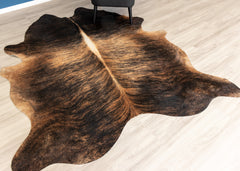 Dark Brindle Cowhide Rug (Size: 230 X 200 CM)