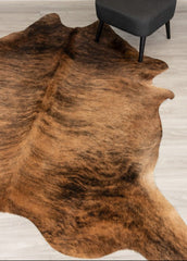 Dark Brindle Cowhide Rug (Size: 230 X 200 CM)