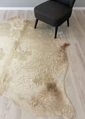 Champagne Cowhide Rug (Size: 200 X 190 CM)