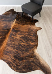 Dark Brindle Cowhide Rug (Size: 230 X 200 CM)