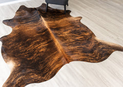 Dark Brindle Cowhide Rug (Size: 230 X 200 CM)