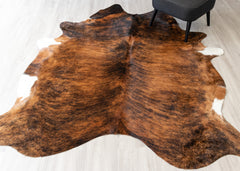 Dark Brindle Cowhide Rug (Size: 230 X 200 CM)