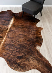 Dark Brindle Cowhide Rug (Size: 220 X 220 CM)