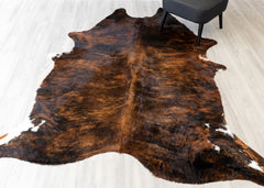 Dark Brindle Cowhide Rug (Size: 240 X 190 CM)