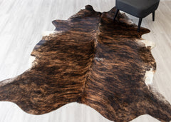 Dark Brindle Cowhide Rug (Size: 240 X 190 CM)