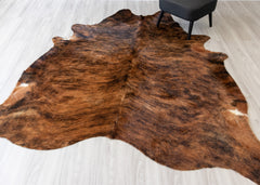 Dark Brindle Cowhide Rug (Size: 250 X 230 CM)