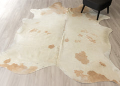 Beige And White Cowhide Rug (Size: 250 X 210 CM)