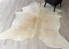 Beige And White Cowhide Rug (Size: 230 X 180 CM)