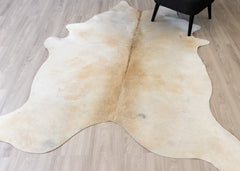 Beige And White Cowhide Rug (Size: 220 X 190 CM)