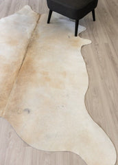 Beige And White Cowhide Rug (Size: 220 X 190 CM)