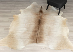 Beige And White Cowhide Rug (Size: 220 X 180 CM)