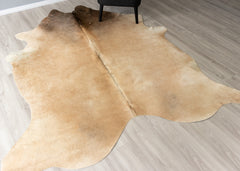 Beige Cowhide Rug (Size: 240 X 210 CM)
