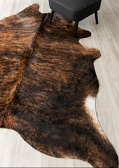 Dark Brindle Cowhide Rug (Size: 240 X 190 CM)