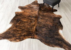 Dark Brindle Cowhide Rug (Size: 240 X 190 CM)