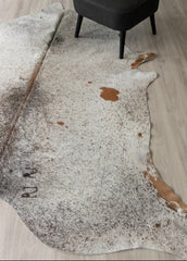 Salt Pepper Tri-Color Cowhide Rug (Size: 240 X 220 CM)