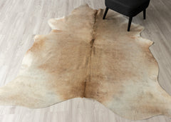Chocolate Tan Cowhide Rug (Size: 220 X 190 CM)