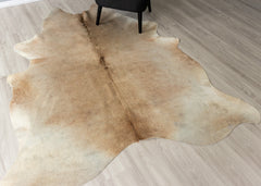 Chocolate Tan Cowhide Rug (Size: 220 X 190 CM)