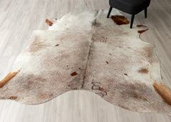 Salt Pepper Tri-Color Cowhide Rug (Size: 240 X 210 CM)